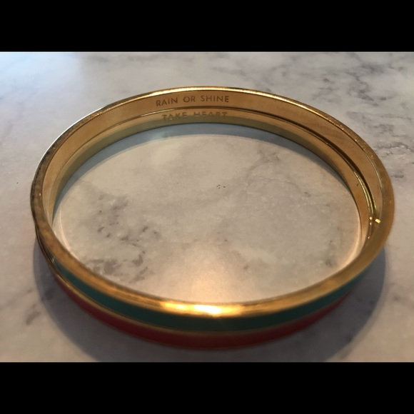 Two Kate Spade Idiom Bangles red & teal - Picture 5 of 6